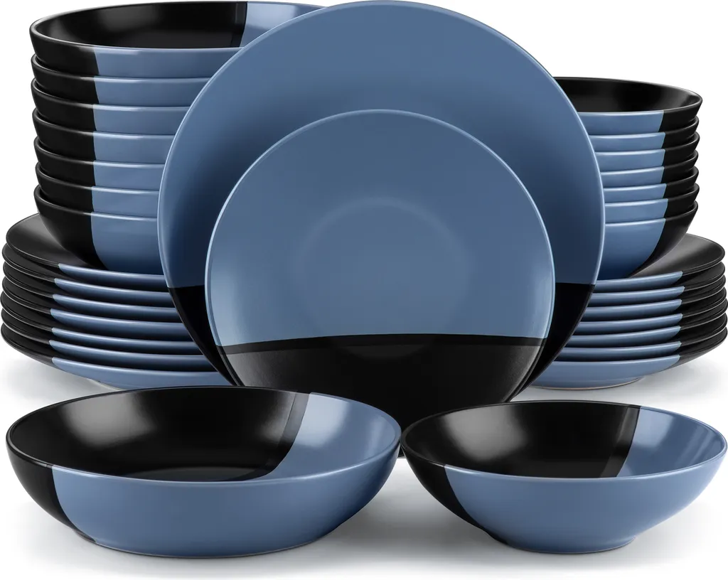 Tafelservice 8 Personen, Vancasso 32 Teiliges Accel Geschirrset Aus Steingut, Modernes Geschirr Kombiservice Set, Rund 1 Tafelservice 8 Personen, Vancasso 32 Teiliges Accel Geschirrset Aus Steingut, Modernes Geschirr Kombiservice Set, Rund