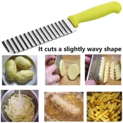 2 Stück Gemüsehobel Pommesschneider,Pommes Wellenschneider Kinder,Kartoffelschneider Edelstahl,Riffelmesser Für Gemüse Obst Salat Schneider,Pommes Wellenmesser, Wellenschnittmesser Baby -Leonardo Verkäufe fbaeefd0d843c461b0845dc8737d11b1