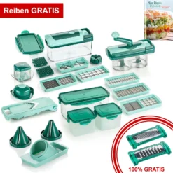 Genius Nicer Dicer Fusion Julietti (Set 34tlg.) Inkl. Reiben Obst- & Gemüseschneider Mit Selbstreinigungsfunktion; A34118