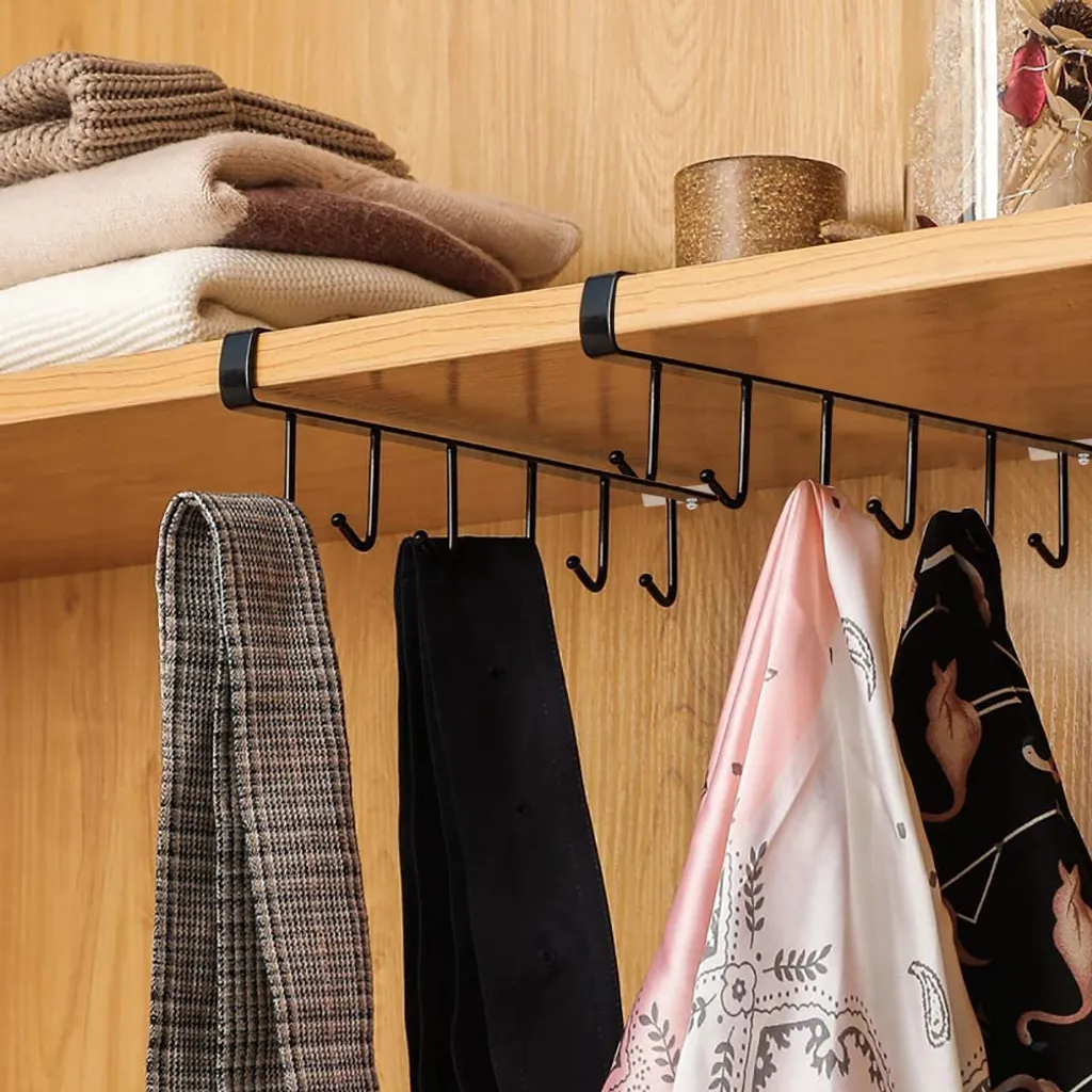 2 Stück Tassenhalter, Schrankeinsatz Tassenhalter Haken Ohne Bohren Für 6 Tassen 5 2 Stück Tassenhalter, Schrankeinsatz Tassenhalter Haken Ohne Bohren Für 6 Tassen – Bild 5