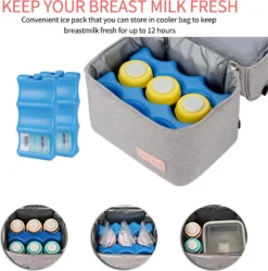 Kühltasche Für Muttermilch, Babyflasche, Wasserdicht, Für Gefrierschrank, Mama, Reiserucksack, Tragbar, Wärmeisoliert, Lunchbox Für Damen, Herren, Kinder, Große Kapazität, Handtasche,Grey -Leonardo Verkäufe fdf624ddc40446f6b7cb2d6e6ce2e652